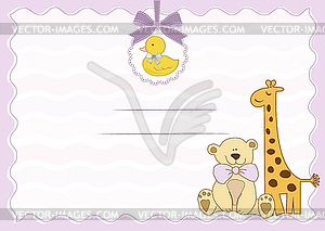 New baby girl arrived - vector clipart