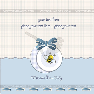 Baby boy shower card - vector clipart