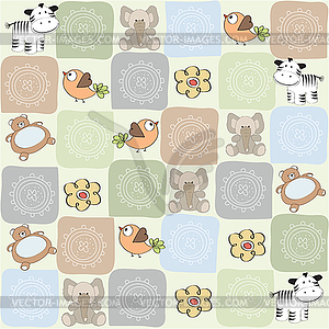 Childish pattern with toys - vector clip art
