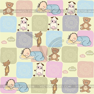 Childish pattern with toys - vector image