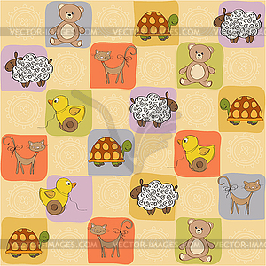 Childish pattern with toys - vector clip art