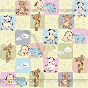 Childish pattern with toys - vector clipart