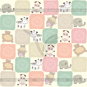 Childish pattern with toys - vector clipart