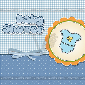 New baby boy announcement card - vector clipart