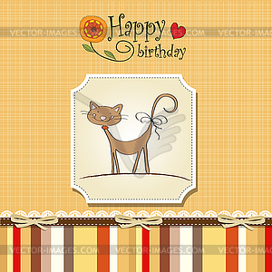 New baby shower card with cat - vector clip art