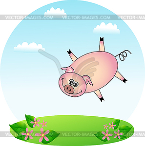 Flying Pig - vector EPS clipart