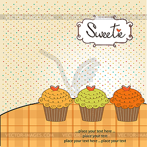 Birthday cupcake - vector image