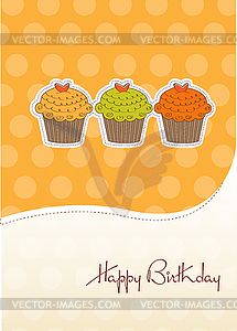 Birthday cupcake - vector clipart