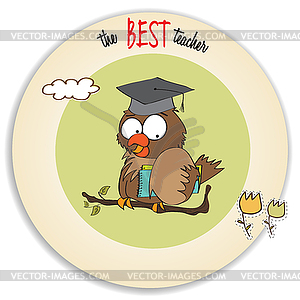 Owl Teacher format - vector image