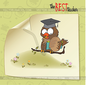 Owl Teacher format - vector image