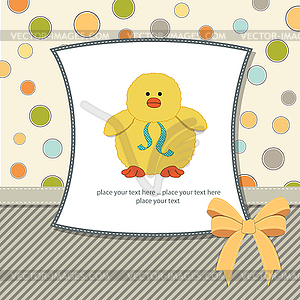 Customizable greeting card with duck - color vector clipart