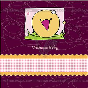 Birth card announcement with kitchen - vector clip art