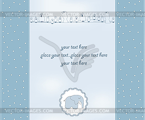 New baby boy shower card - vector image
