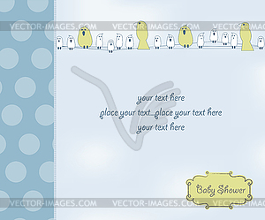 New baby boy shower card - vector image