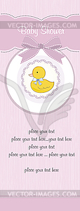 Baby shower card with little duck - vector clipart