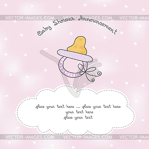 Baby girl shower card - vector image