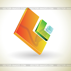 3d abstract sign - vector clip art