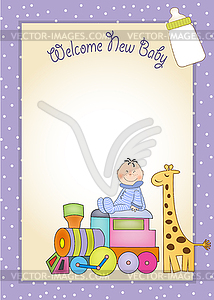 Customizable birthday greeting card with train - vector image