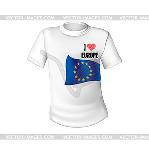 Европейский Союз футболку флагом - векторное графическое изображение