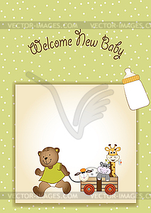 Baby shower greeting card - vector clipart