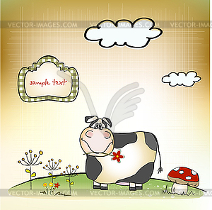 Cute happy caw - vector clipart