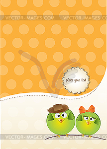 Birds couple in love - vector image