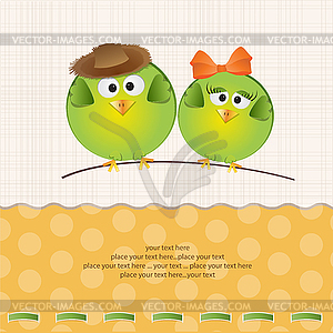 Birds couple in love - vector clipart / vector image