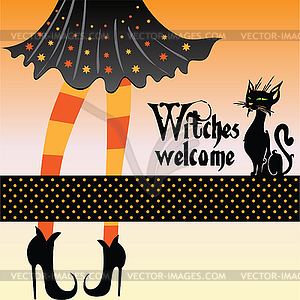 Halloween greeting card - vector clipart
