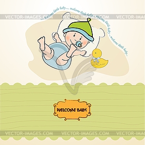 Baby boy shower card - vector clipart