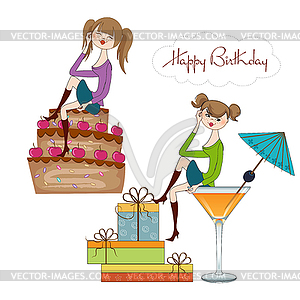 Two party girl set - vector image