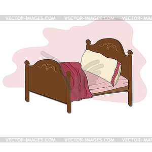 Kid bed - color vector clipart