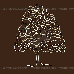 Stylized tree silhouette - vector image