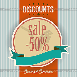 Discounts retro poster - vector clipart