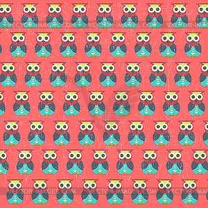 Retro pattern with owls - vector clip art