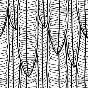 Seamless natural pattern with long leaves - vector image