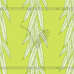 Бесшовные естественной модели с длинными листьями - векторный клипарт / векторное изображение
