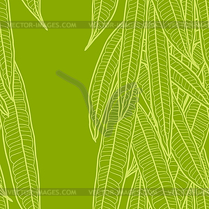 Seamless natural pattern with long leaves - vector image