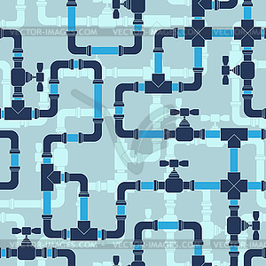 Seamless pattern with water pipeline - vector image