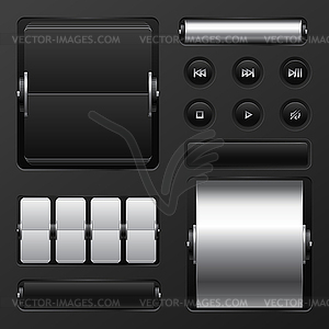 Set of web elements mechanical scoreboard and - vector clipart