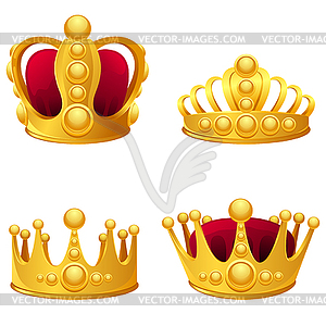 Set of gold crowns  - vector clipart / vector image