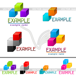 Набор абстрактных брендов кубов - векторный графический клипарт