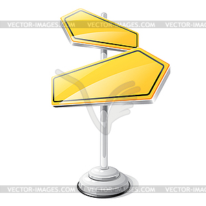 Yellow road sign design template - vector clipart
