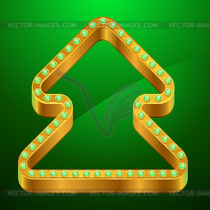 Christmas background with gold tree and jewels - vector clipart