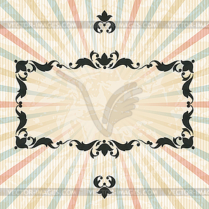 Retro background with vintage floral ornate frame - vector image