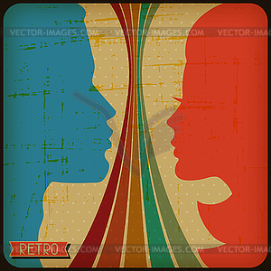 Retro poster with abstract grunge background - vector clipart