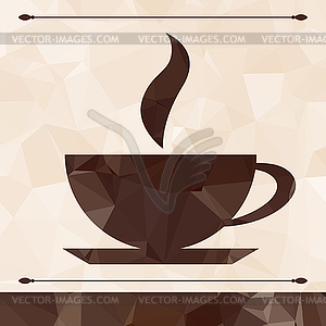 Abstract cup of coffee on geometric background - vector EPS clipart