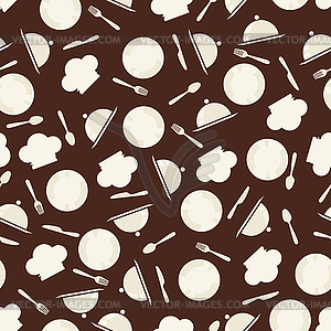 Seamless retro kitchen pattern - vector image