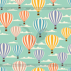 Retro seamless travel pattern of balloons - vector image