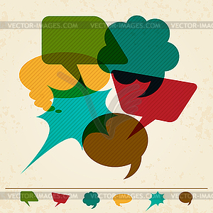 Speech bubble in retro style - vector clip art