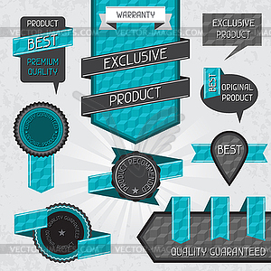 Set of premium quality labels and stickers - vector image